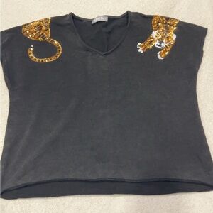 Black Sequin Embellished Top